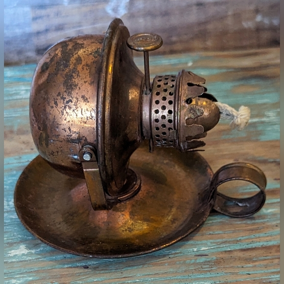 Vintage Hilco Brit Empire Swivel Copper Oil Lamp - Picture 4 of 12
